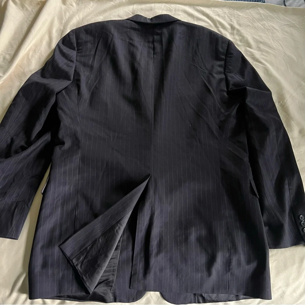 Hart Schaffner Marx Navy Pinstripe Blazer 42L